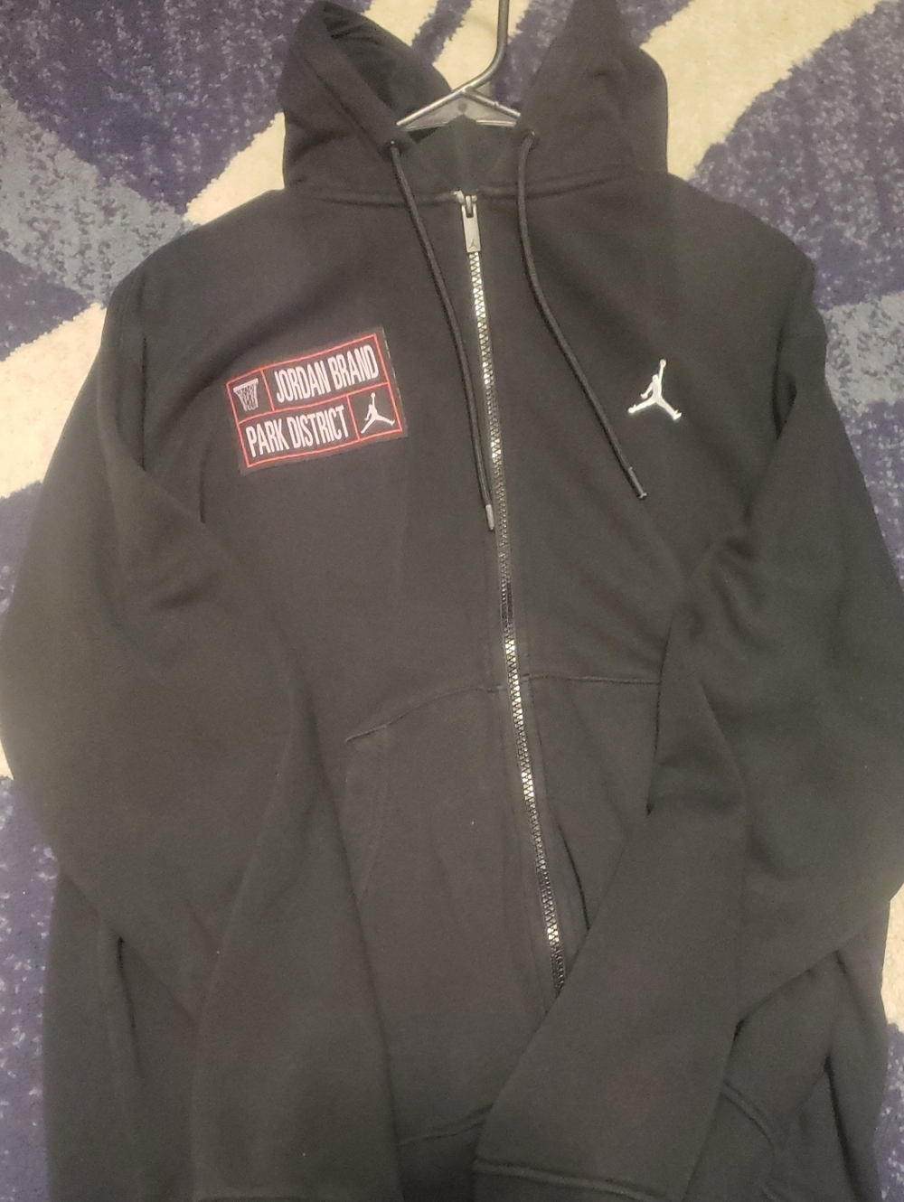 Men's Jordan EYBL Jordan Park District Black Zip-Up Hoodie